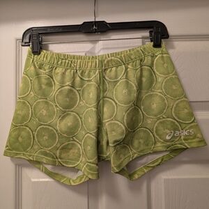 ASICS Women's Lime Green Athletic Spandex Shorts Size M